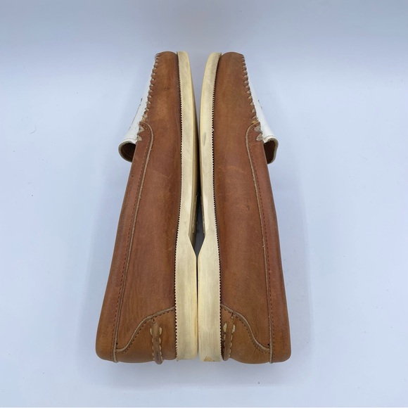 Ralph Lauren Equestrian Loafers 7 1/2 Tan/White - Picture 9 of 16